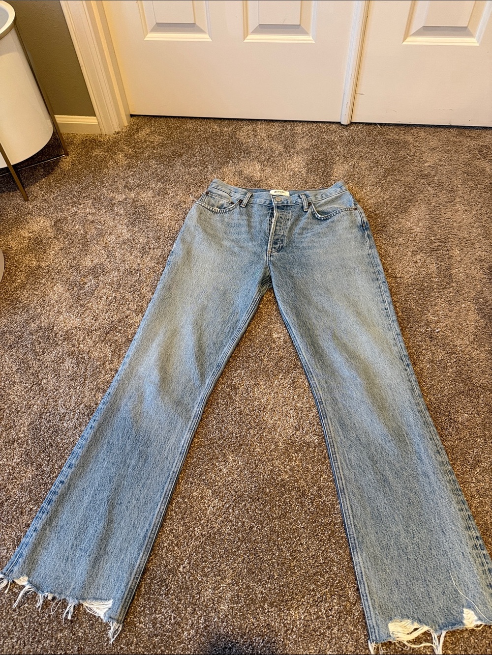 Agolde Criss Cross Light Blue straight Jeans